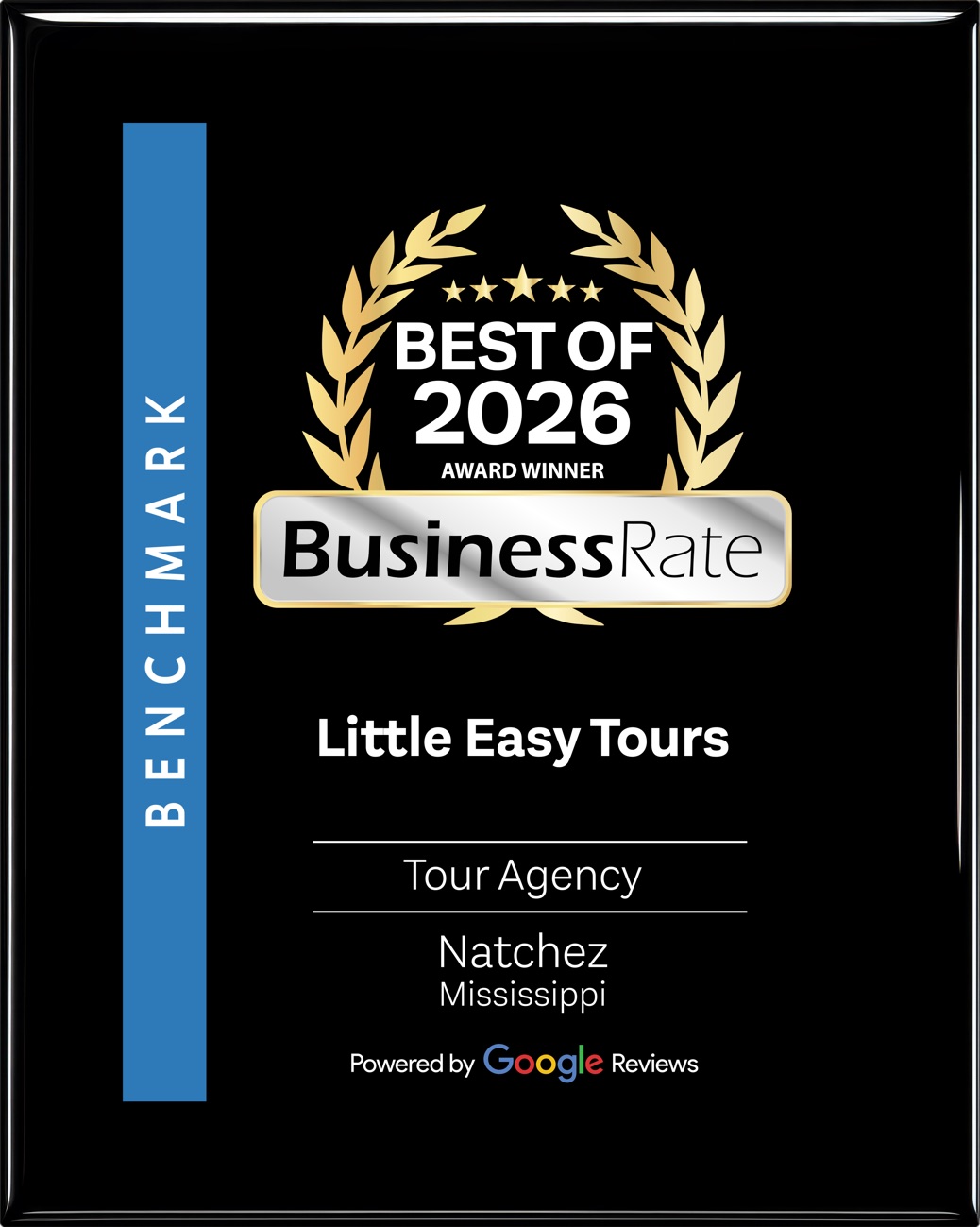 Best of BusinessRate 2026 Best of BusinessRate 2026 Award Winner - Little Easy Tours, Tour Agency, Natchez Mississippi